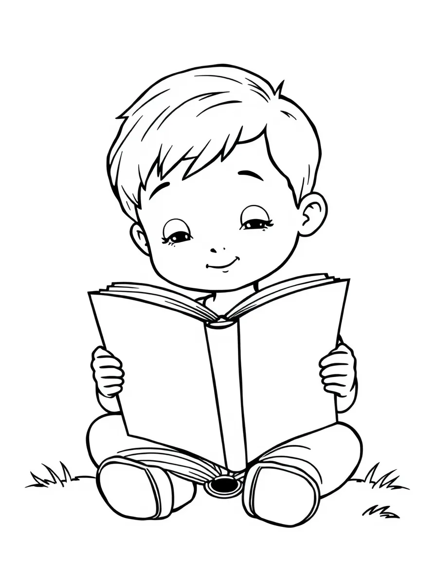 A child reading a book.