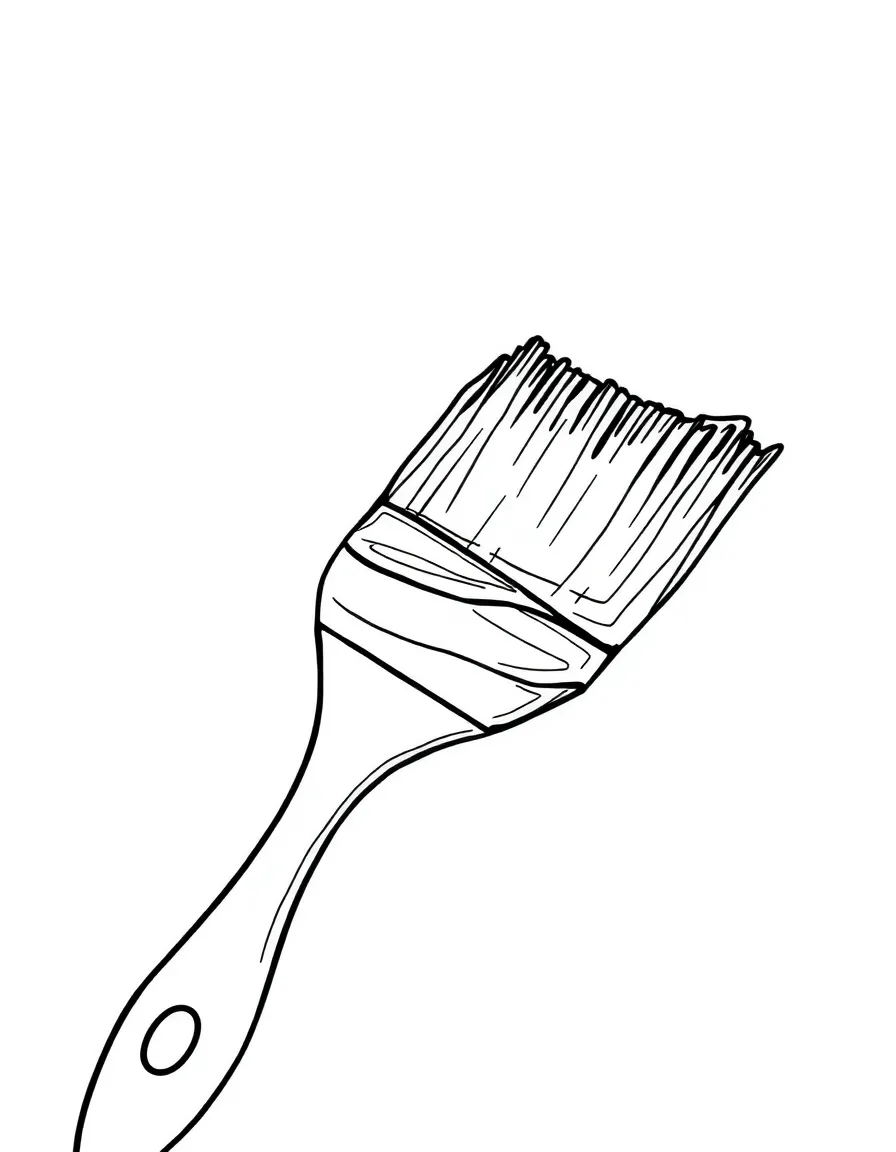 A paintbrush with paint on it.