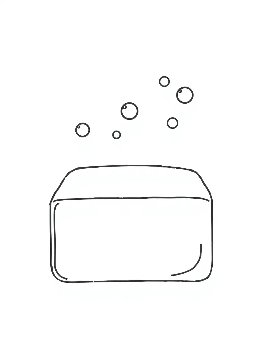 A bar of soap with bubbles.