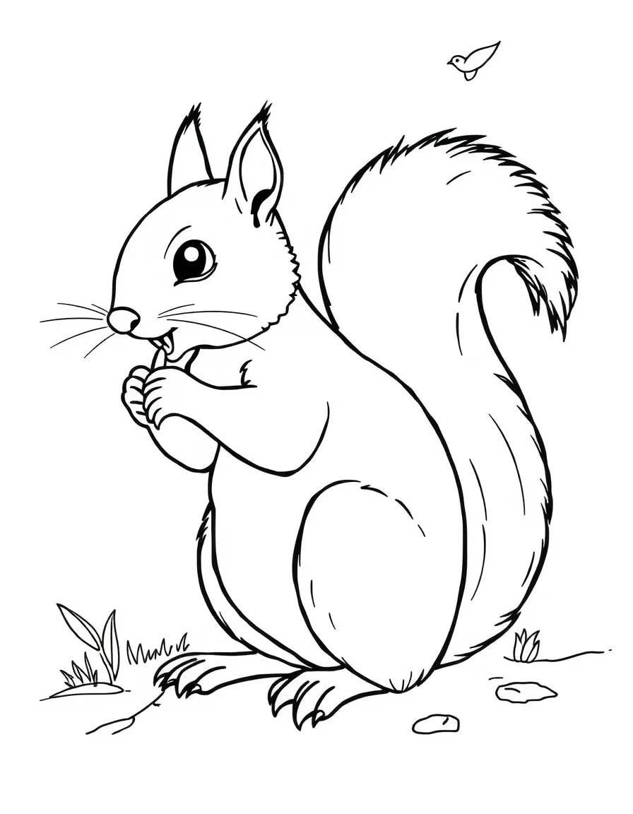 A squirrel chattering.