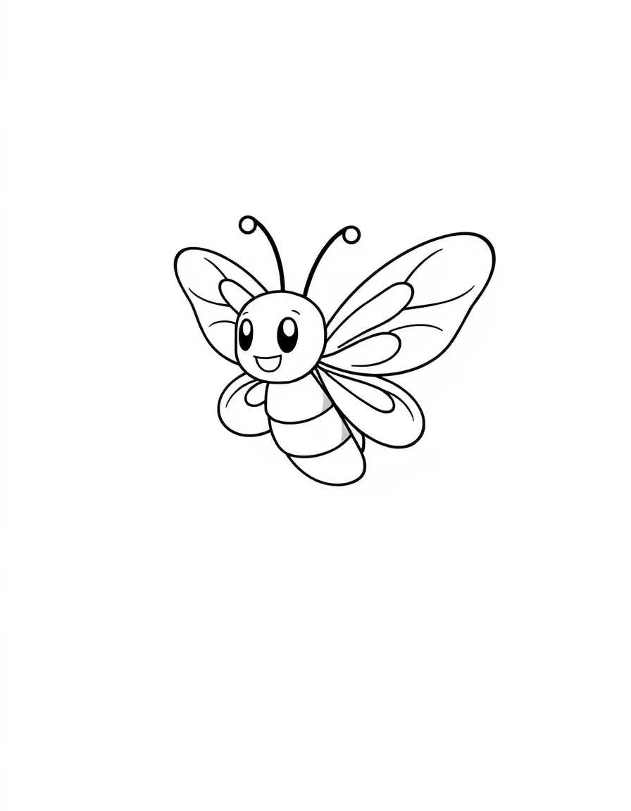 A happy firefly glowing in the dark.