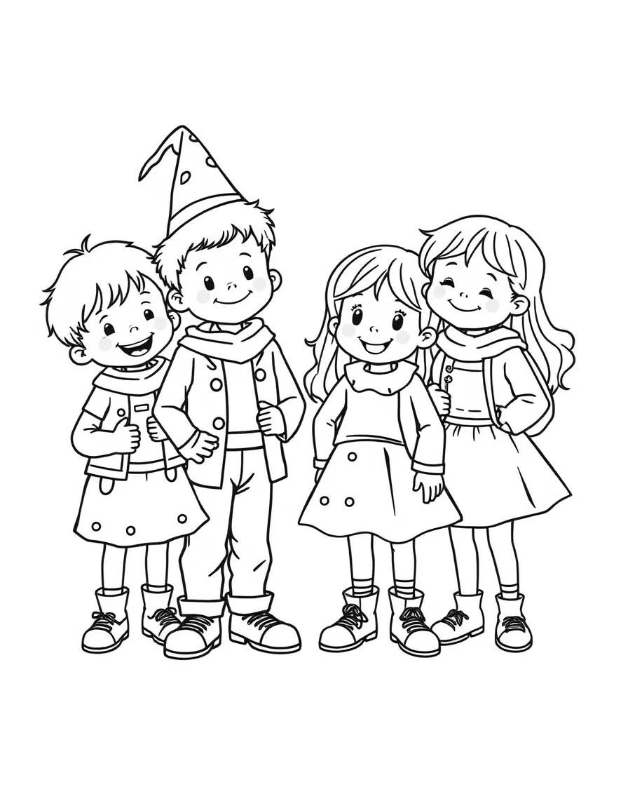 Children playing dress-up with silly clothes.
