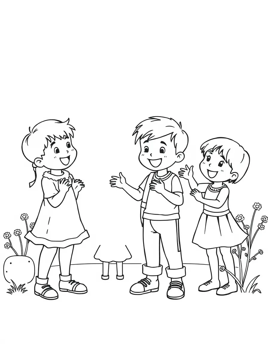 Children acting out a play.