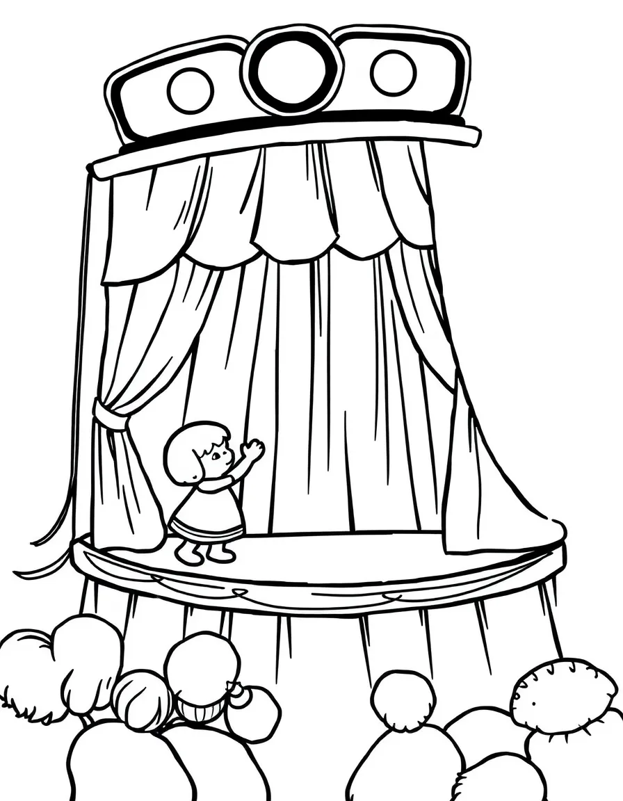 A puppet show with a stage.