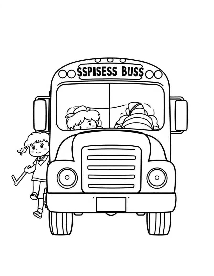 A school bus picking up children.