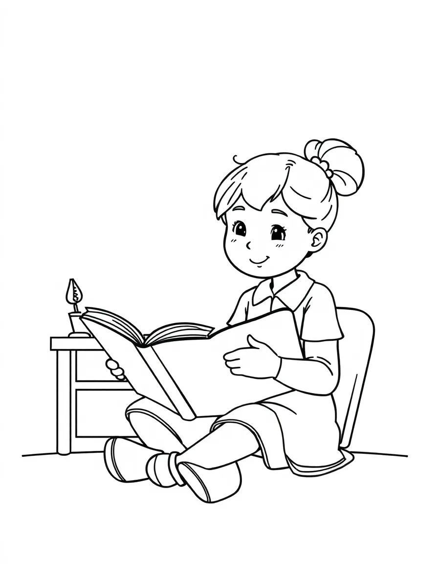 A teacher reading a big book.