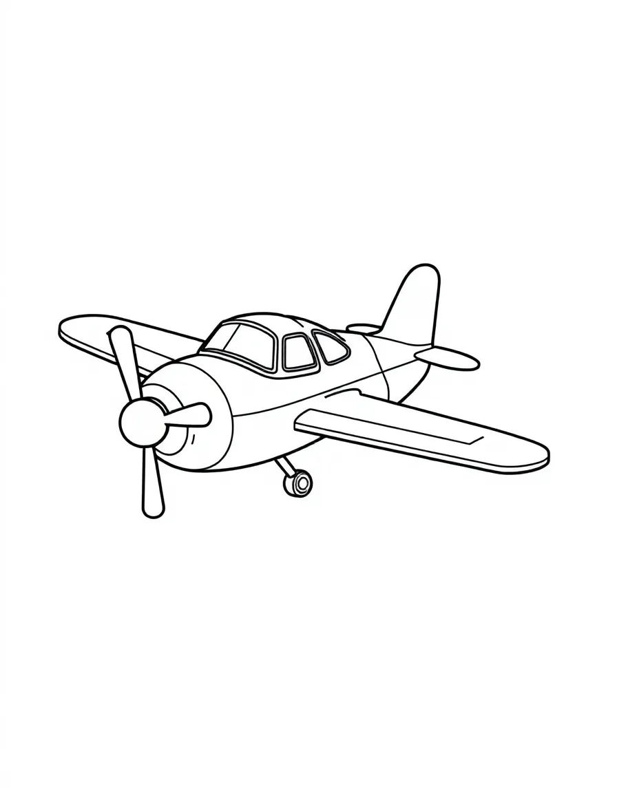 A toy airplane flying in the air.