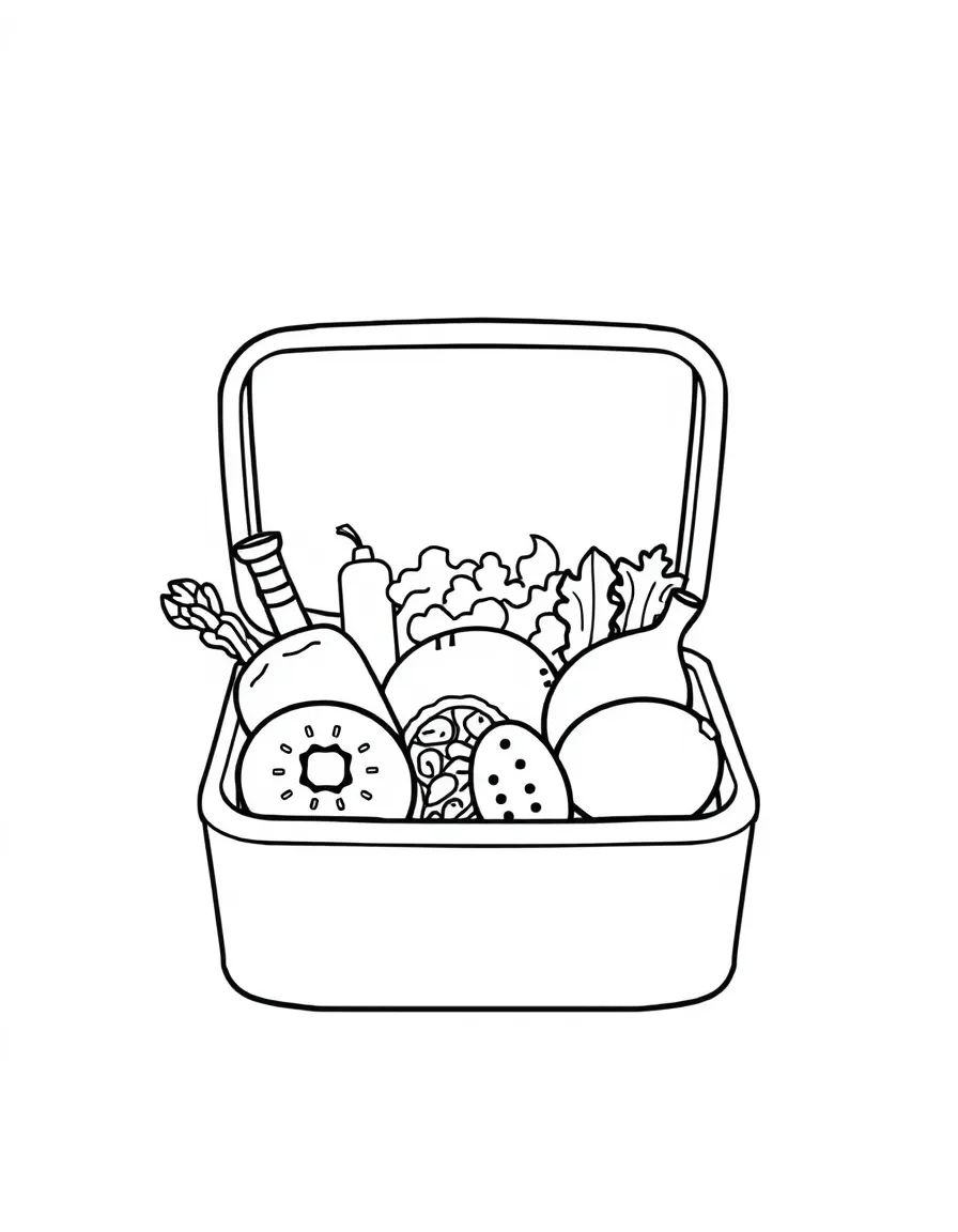 A happy lunchbox with healthy food inside.