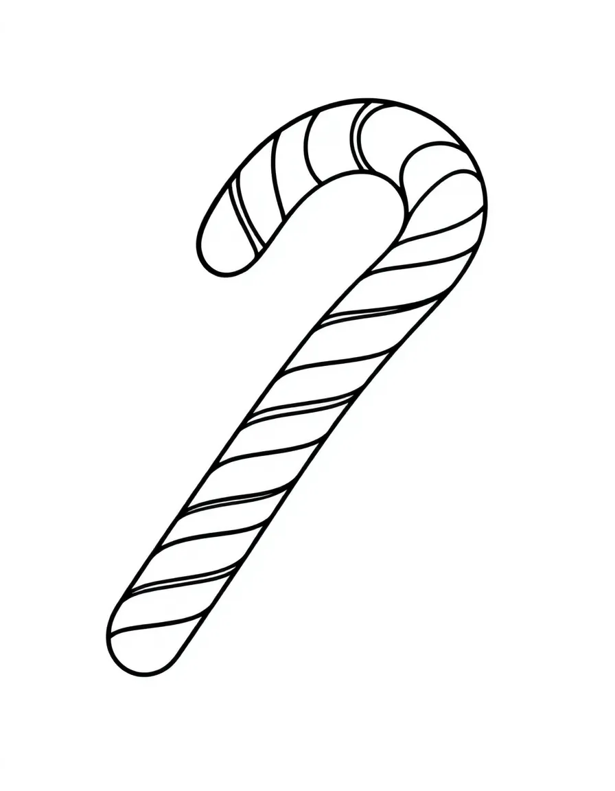 A happy candy cane with stripes.