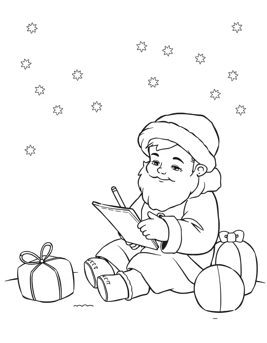A child writing a letter to Santa.
