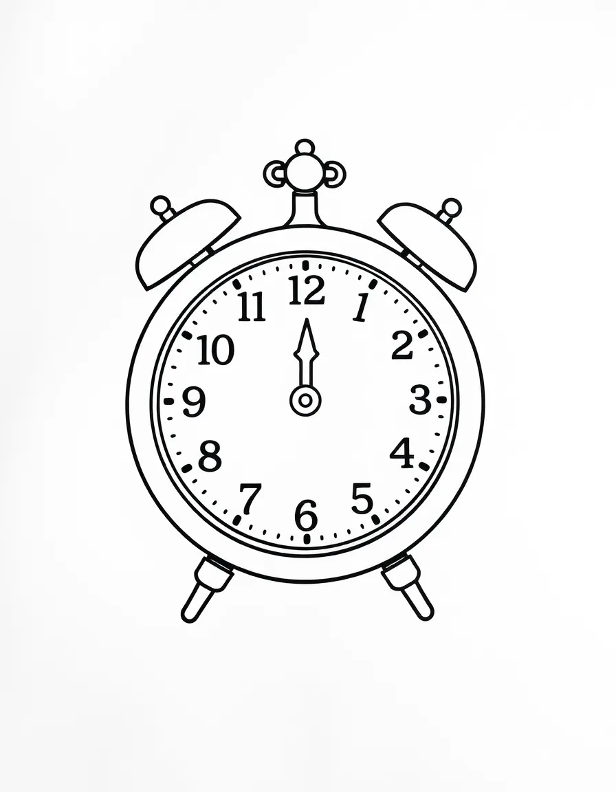 A happy clock striking midnight.