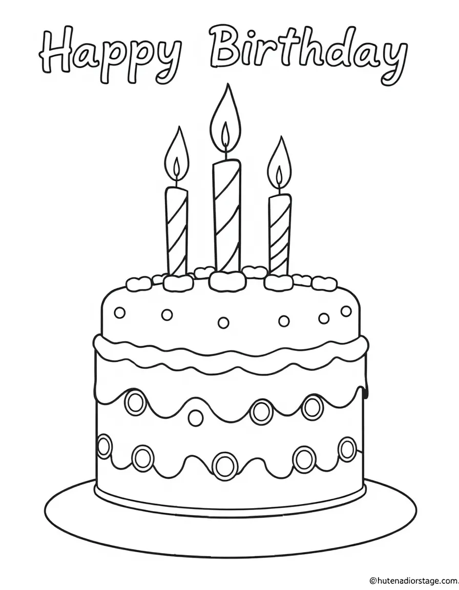 A happy birthday cake with candles.
