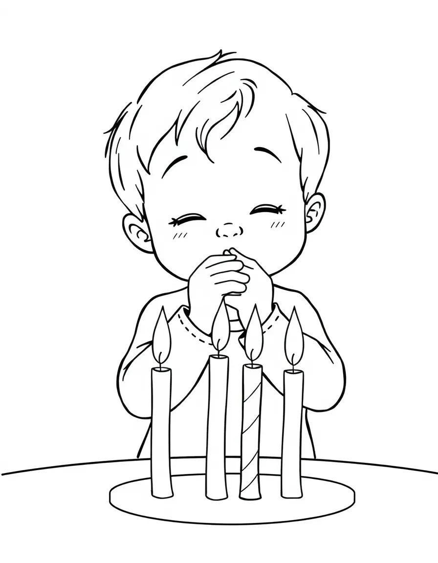A child blowing out candles.