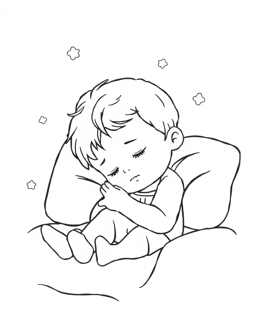 A child taking a nap.