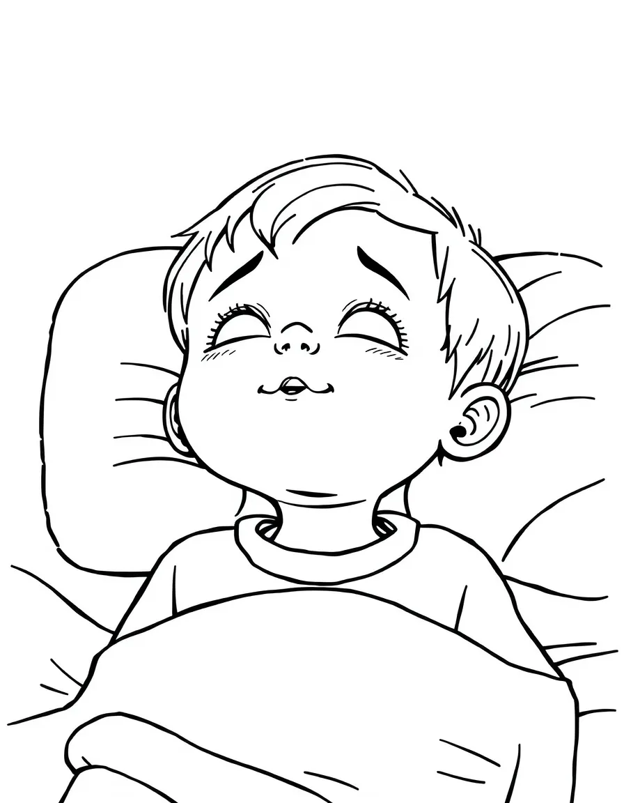 A child waking up refreshed.