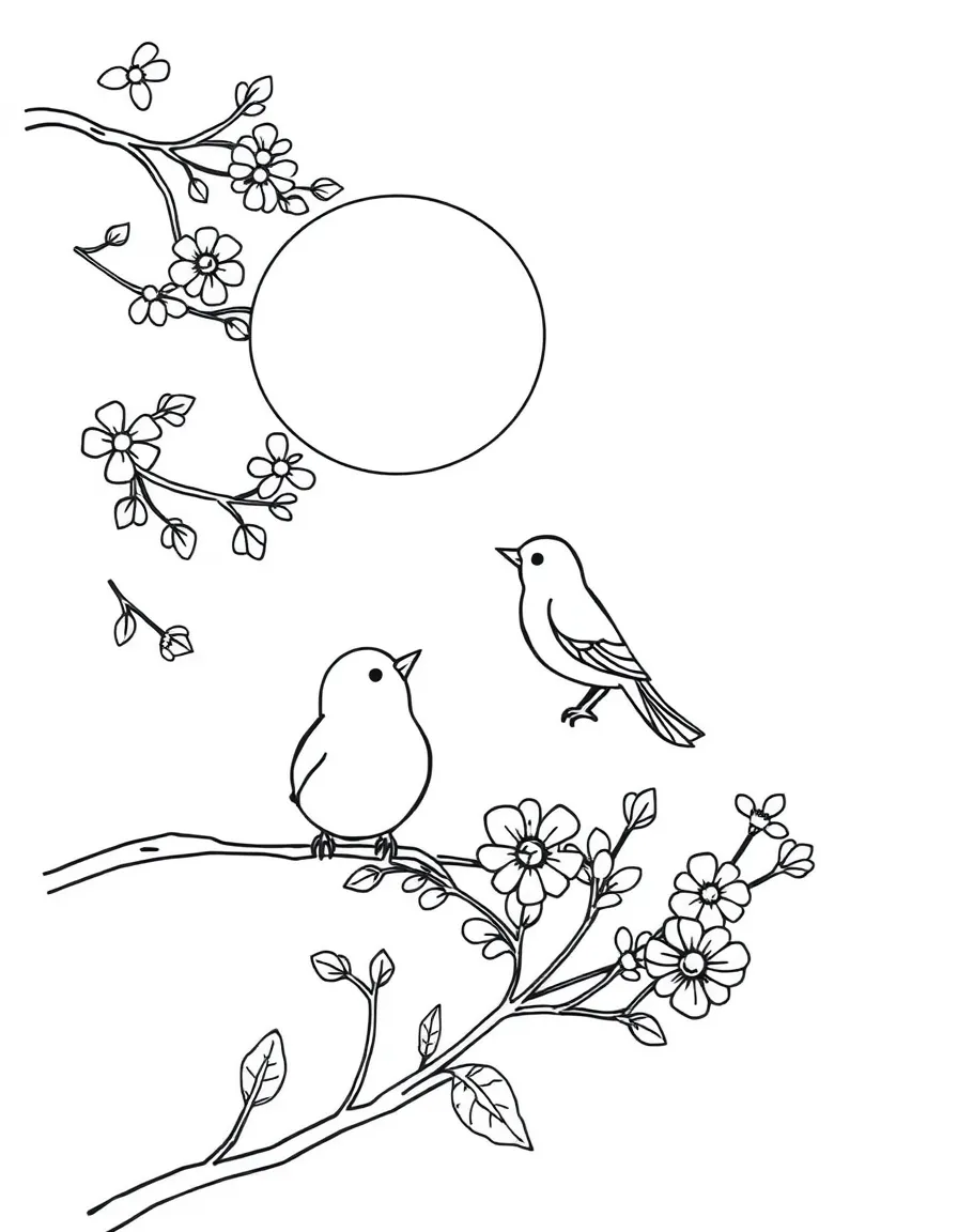 A sunny morning with birds chirping.