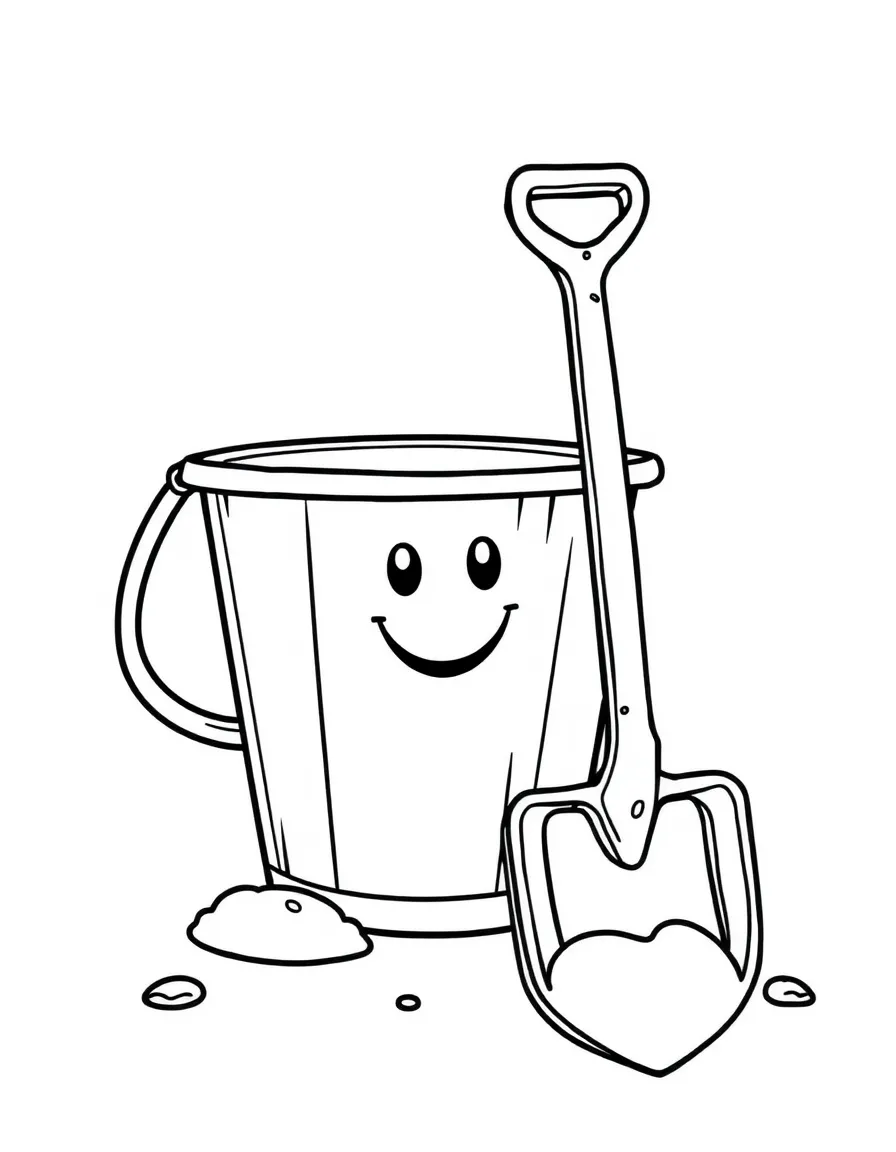 A happy bucket and shovel.