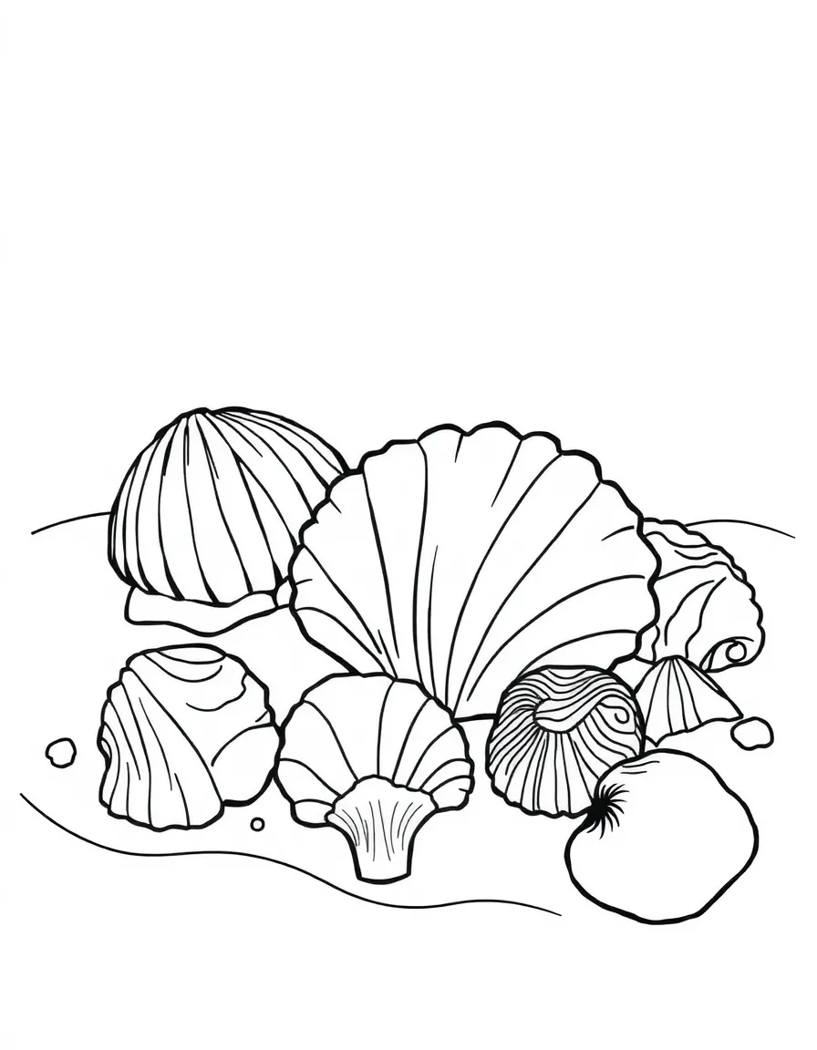 Seashells on the sand.