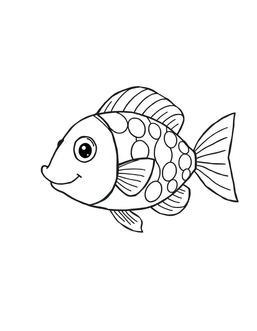 A child drawing fish.