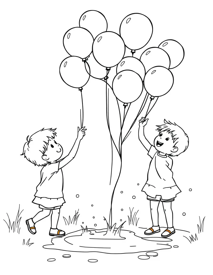 Children playing with water balloons.