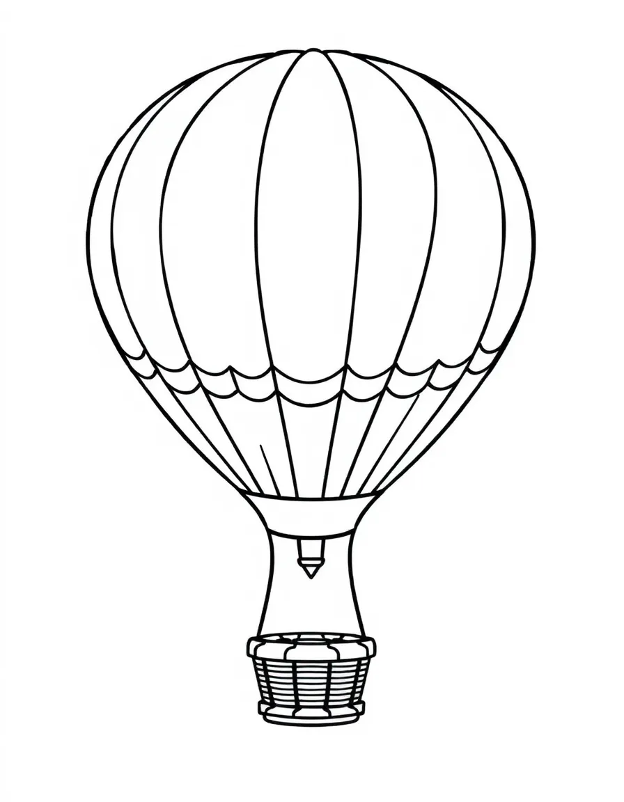 A hot air balloon with a basket.