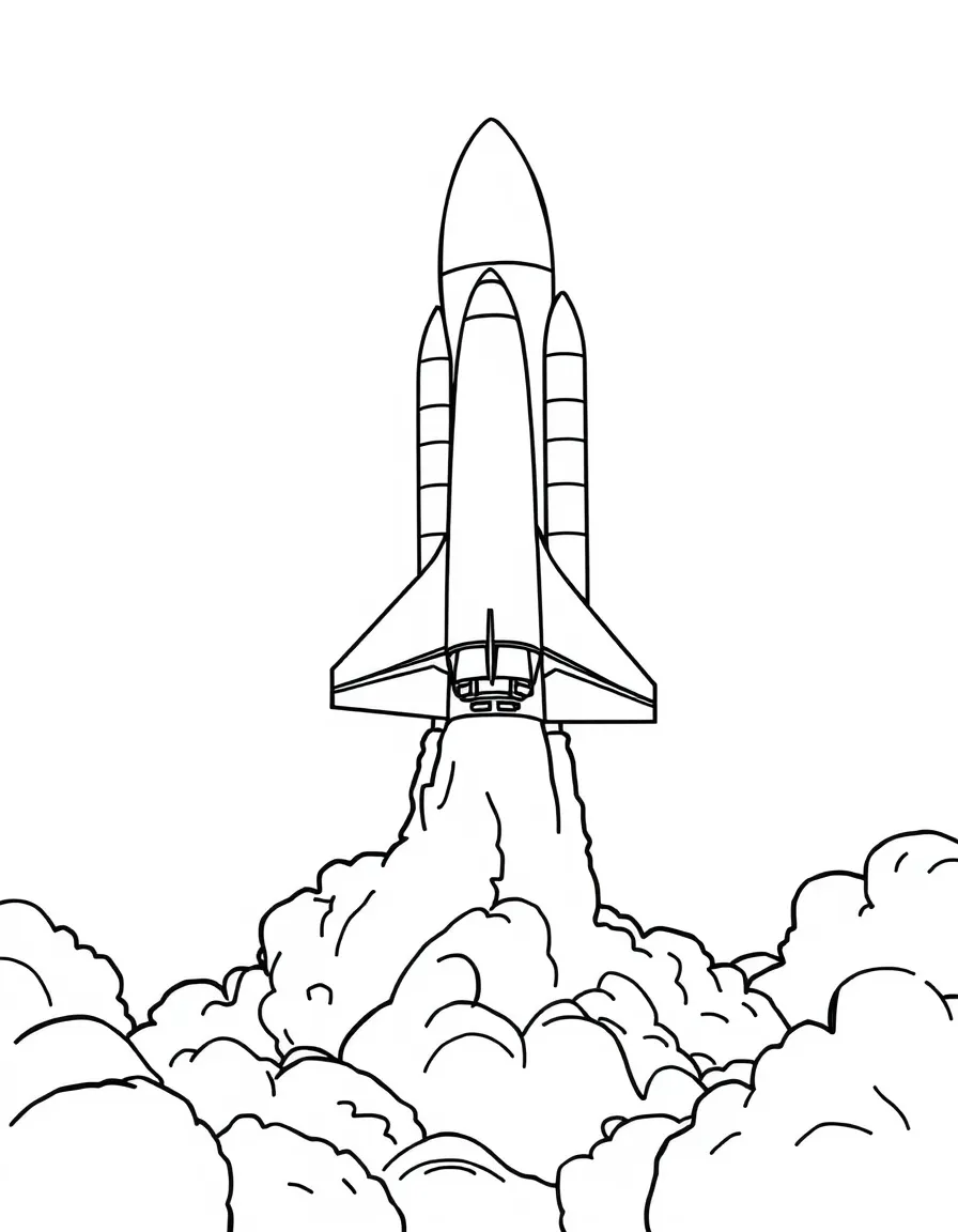 A space shuttle launching.
