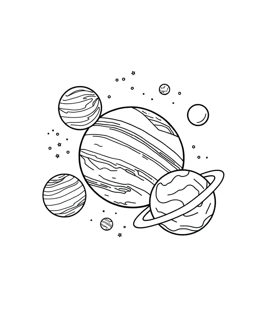 Planets in outer space.