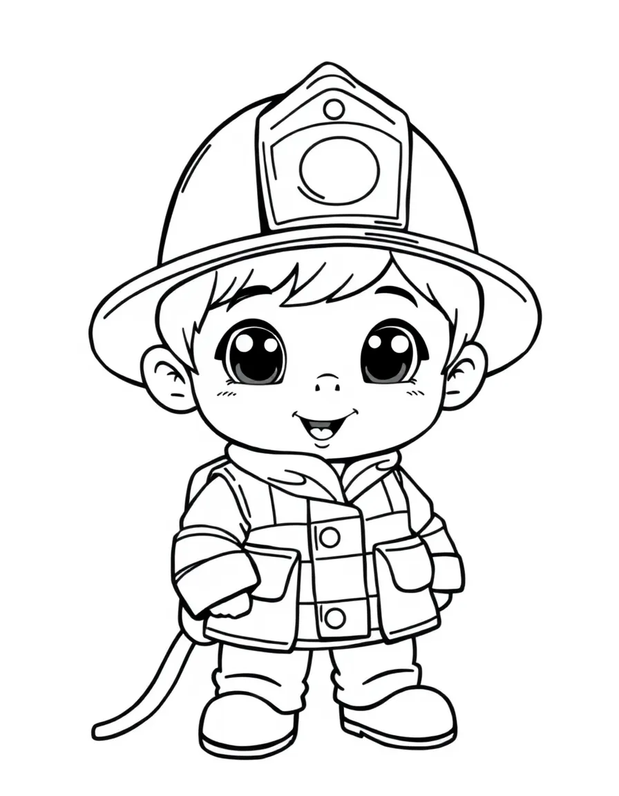 A child dressed as a fireman.