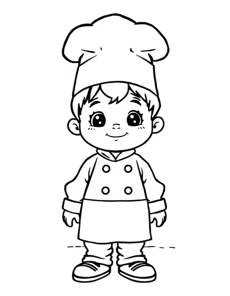 A child dressed as a chef.