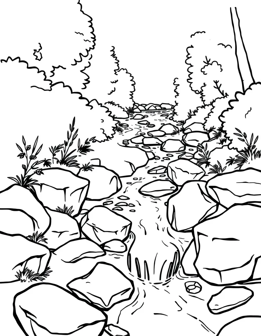 A happy stream flowing over rocks.