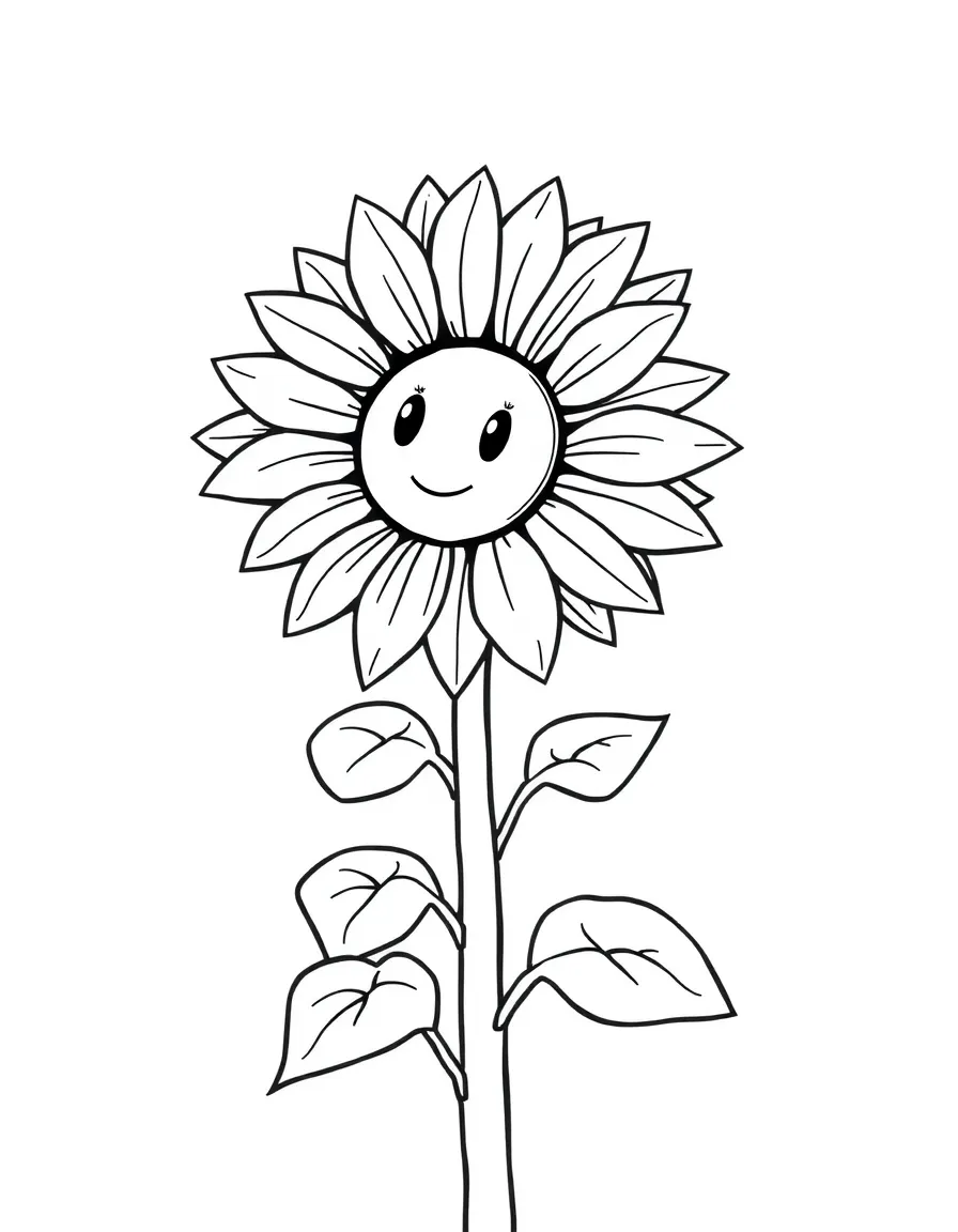 A happy sunflower standing tall.