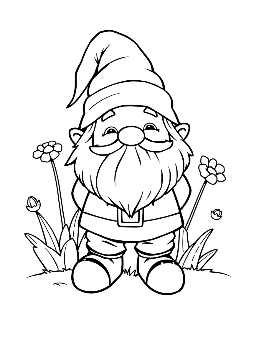 A happy garden gnome.