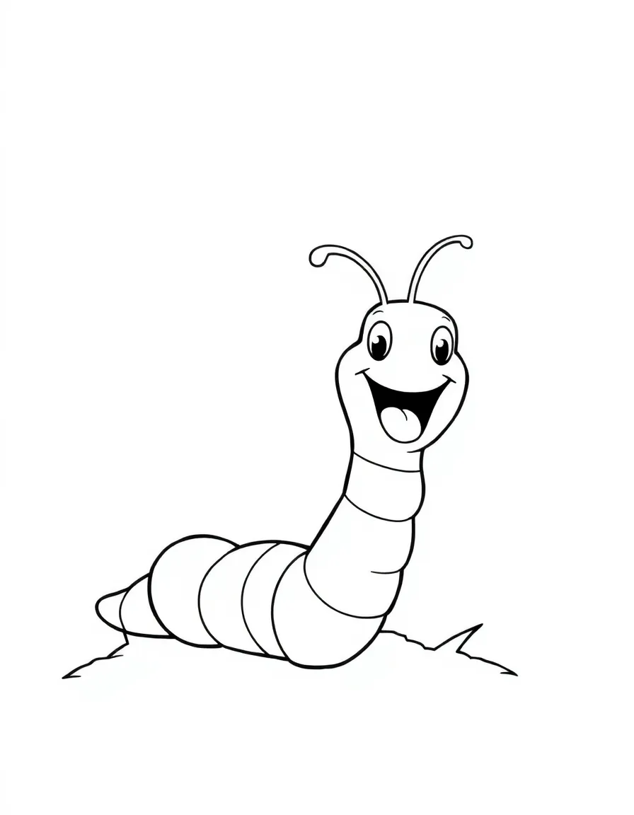 A happy earthworm wiggling.