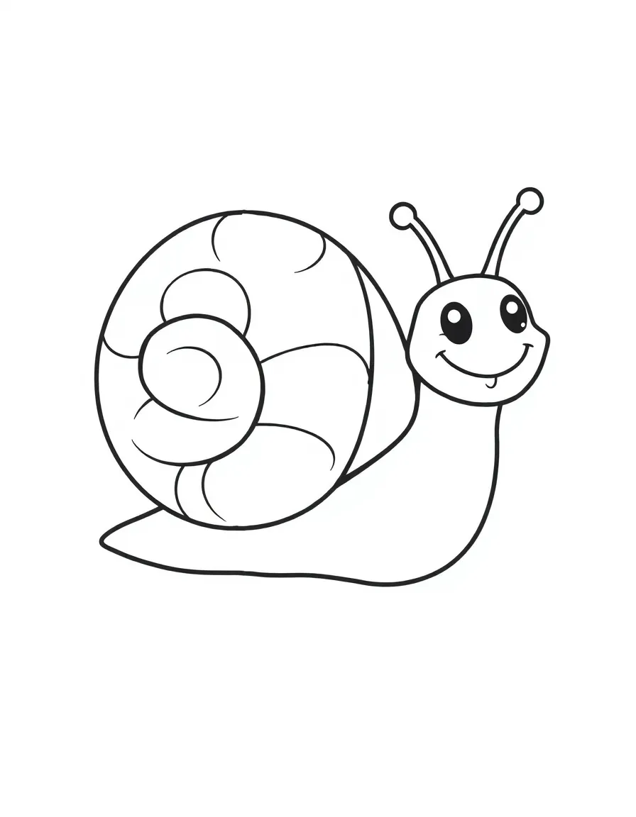 A happy snail with its shell.
