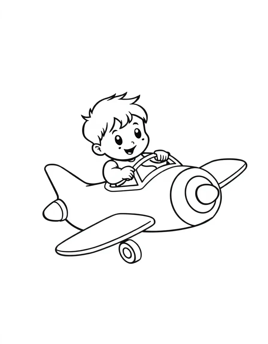A child flying a toy airplane.