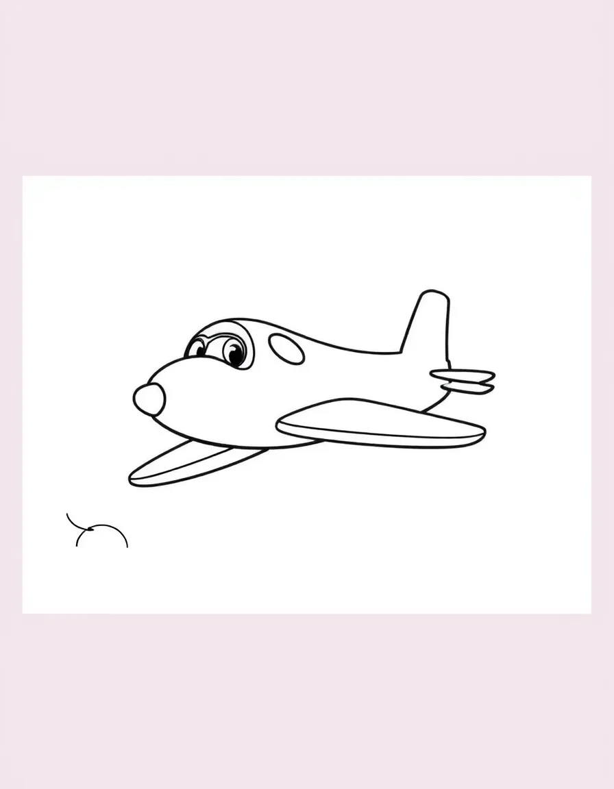 A happy airplane soaring.