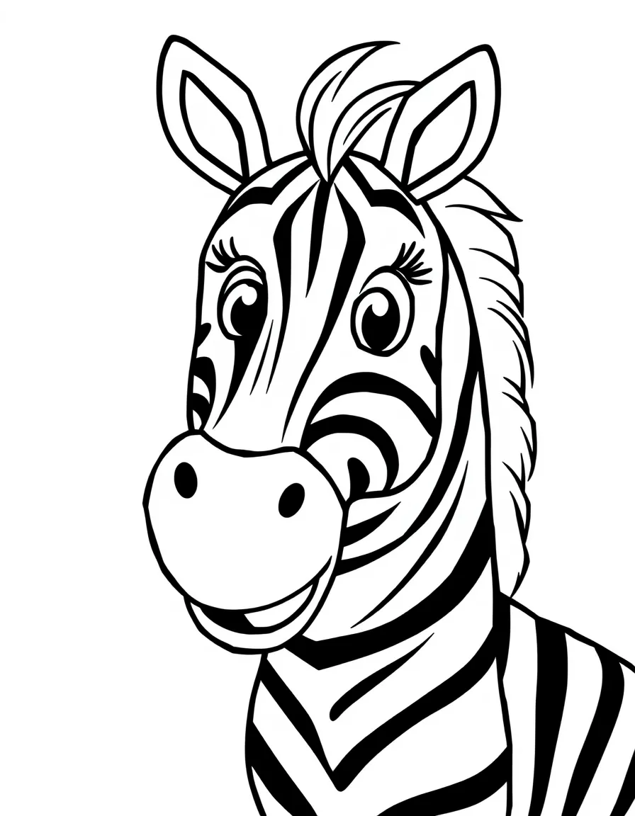 A happy zebra with stripes.
