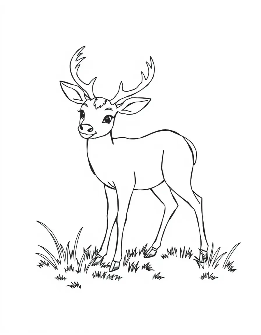 A happy deer grazing.