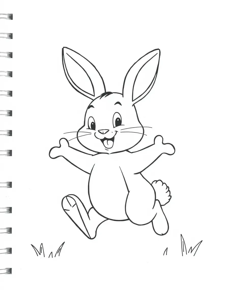A happy rabbit hopping.