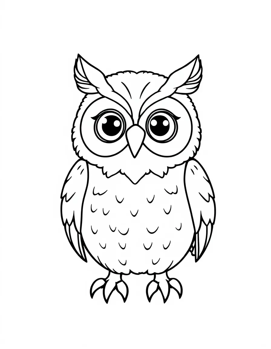 A happy owl hooting.