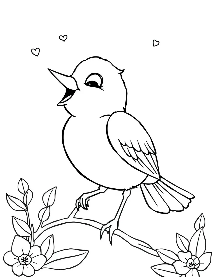 A happy bird singing.
