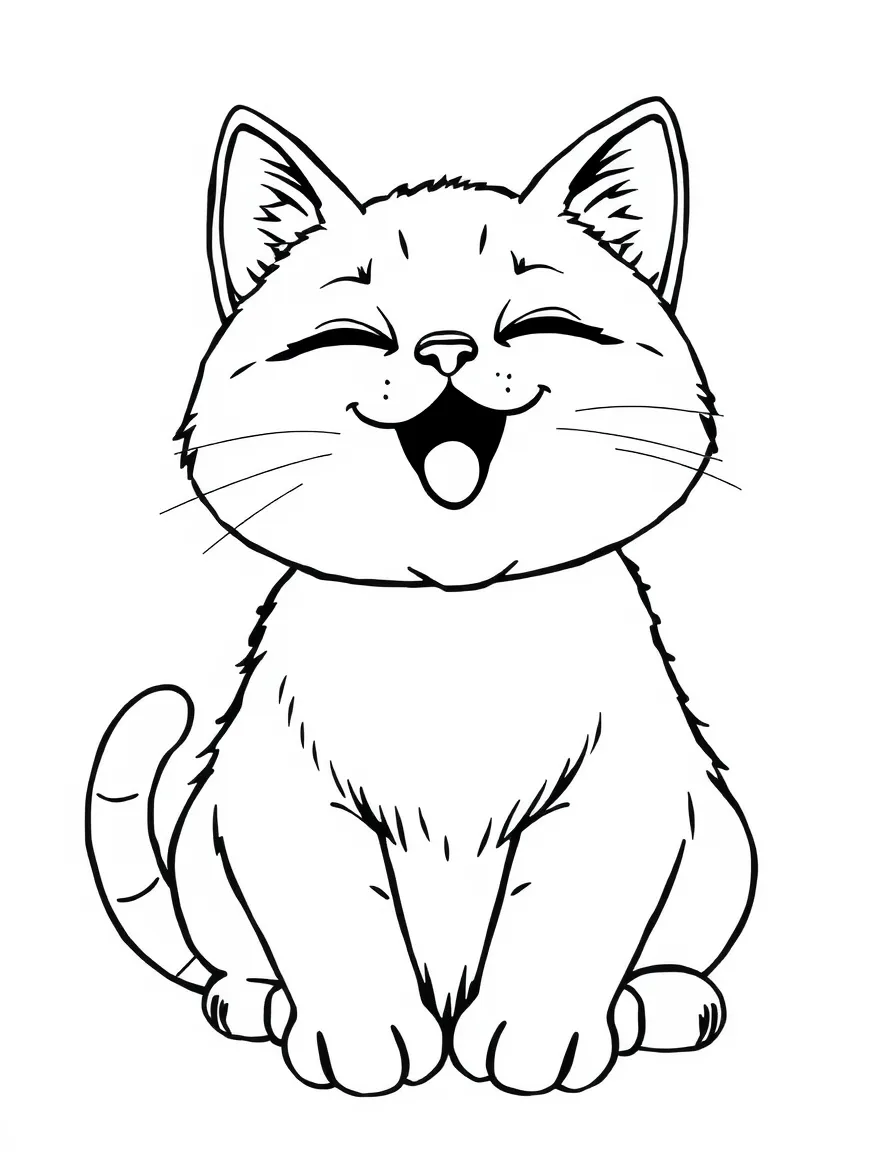 A happy cat purring.