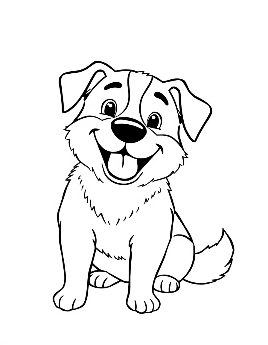 A happy dog wagging its tail.