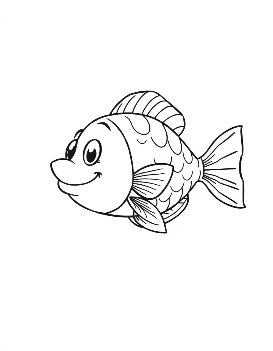 A happy fish swimming.