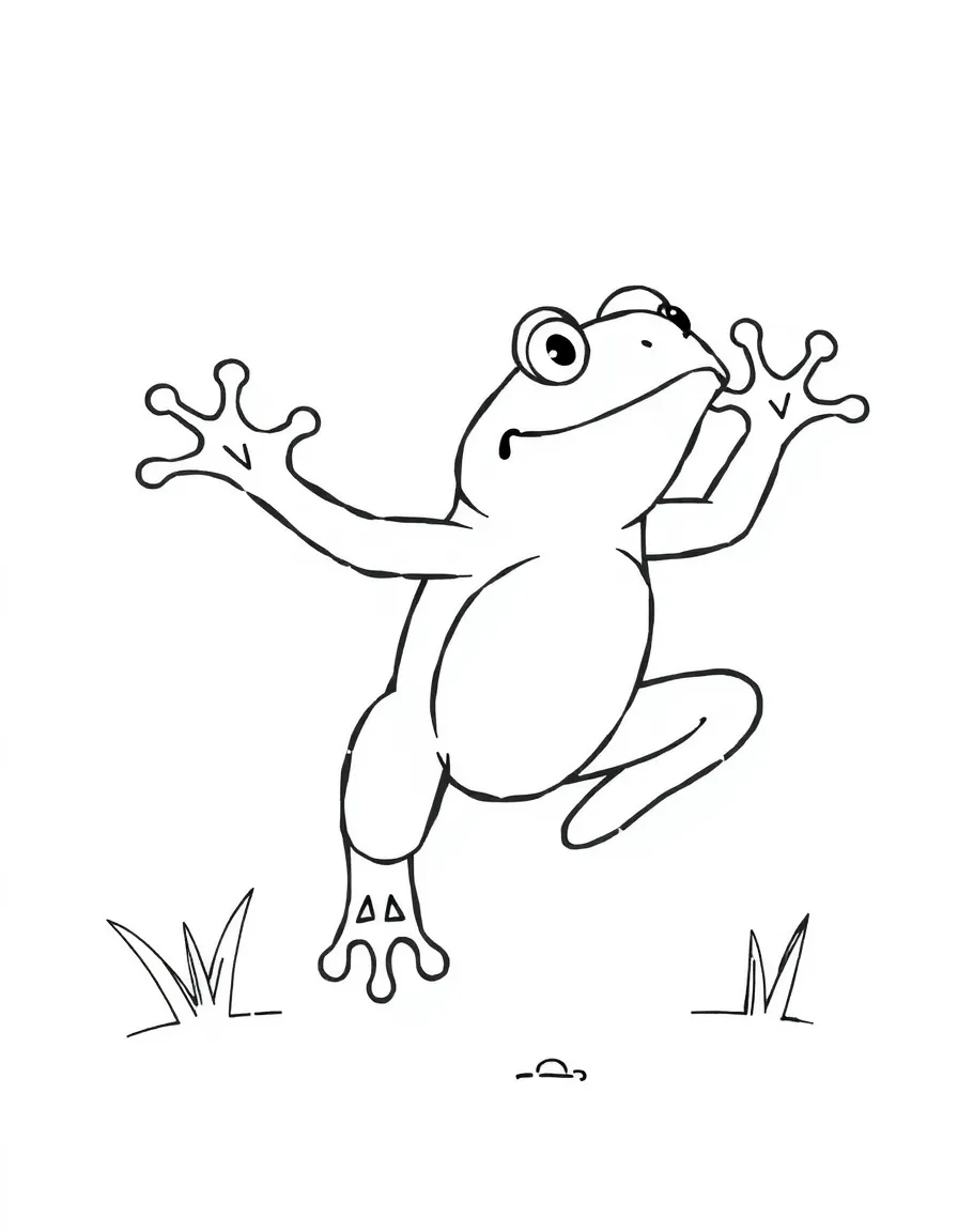 A happy frog jumping.
