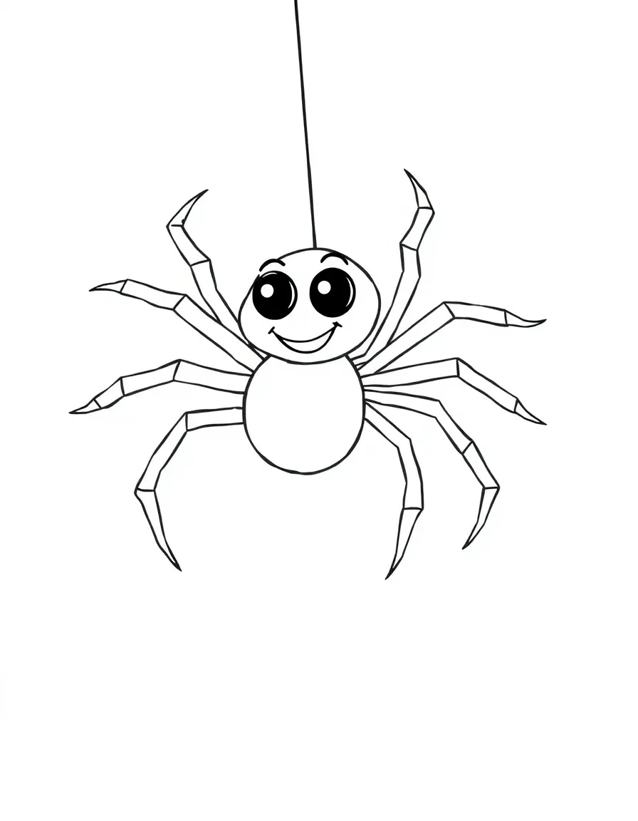 A happy spider spinning.