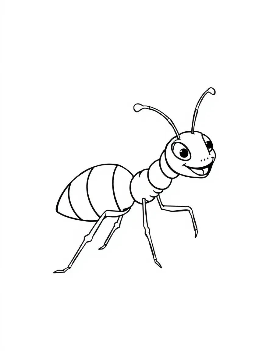 A happy ant marching.