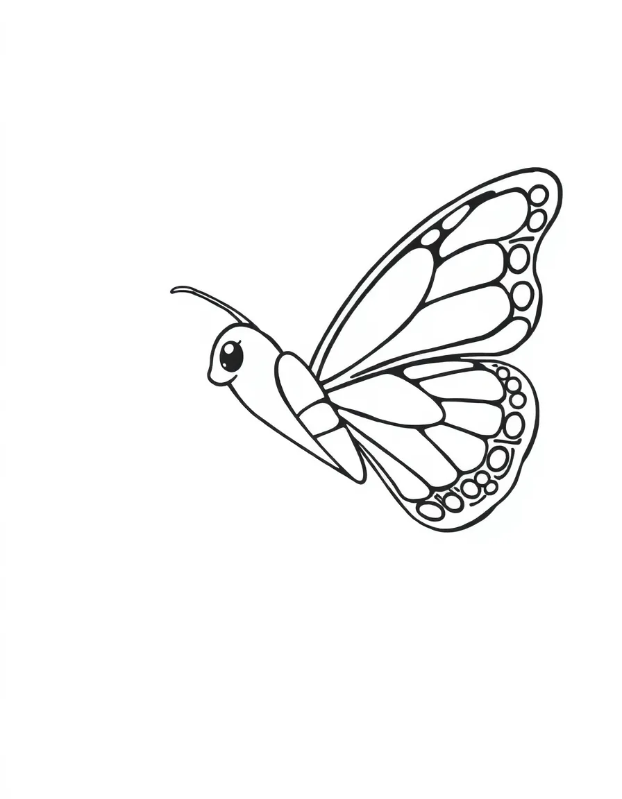 A happy butterfly fluttering.