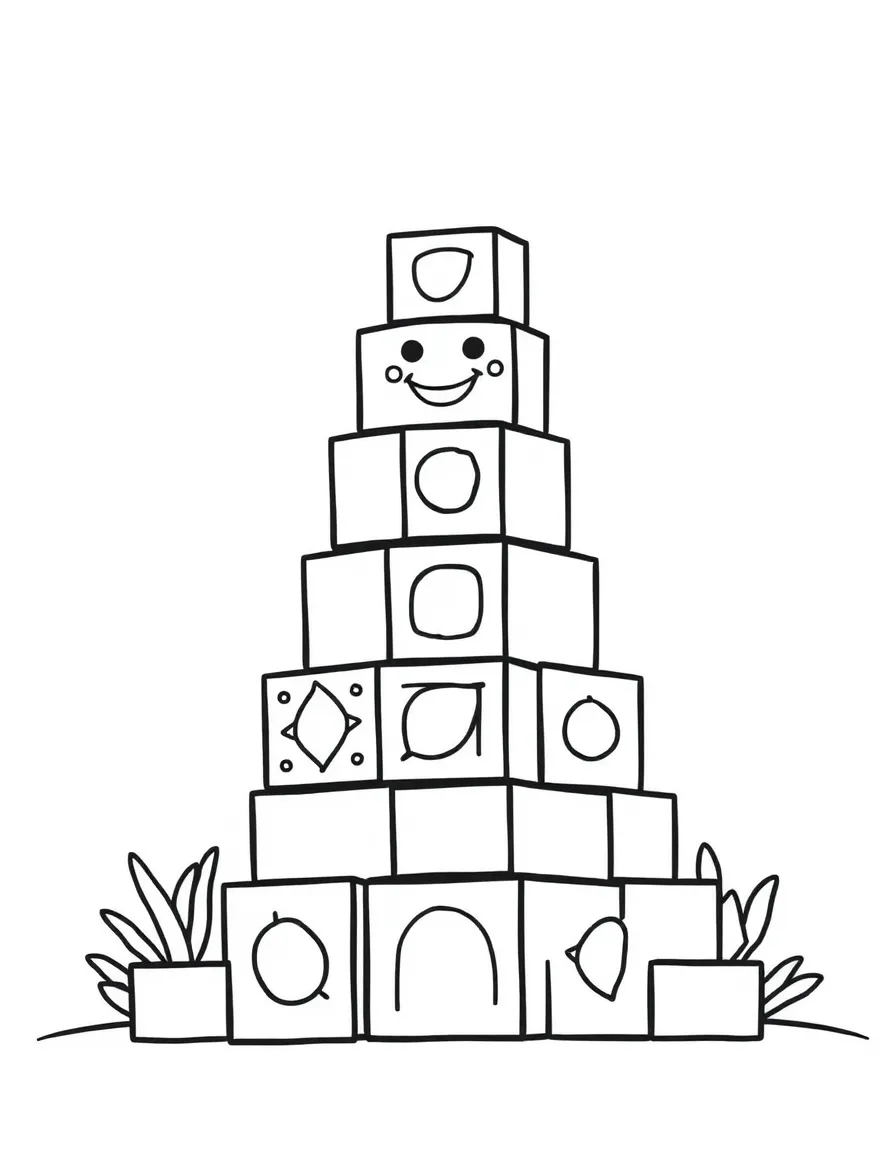A happy tower of blocks.