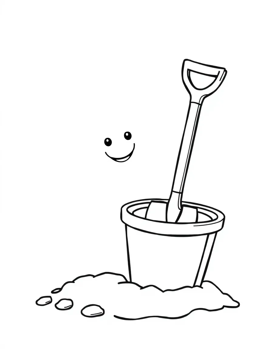 A happy shovel and bucket.